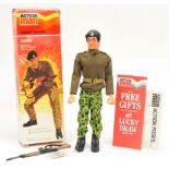 Palitoy Action Man Vintage Combat Division Soldier - dynamic body with combat uniform and SLR rif...