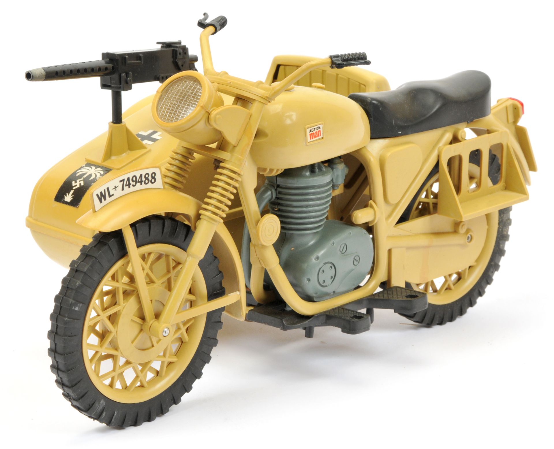 Palitoy Action Man German Motorcycle and Sidecar, includes machine gun, Good Plus, unboxed. - Bild 3 aus 3
