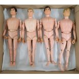 Palitoy Action Man vintage flock head, gripping hands figures/loose/undressed, a group which appe...