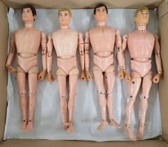 Palitoy Action Man vintage flock head, gripping hands figures/loose/undressed, a group which appe...