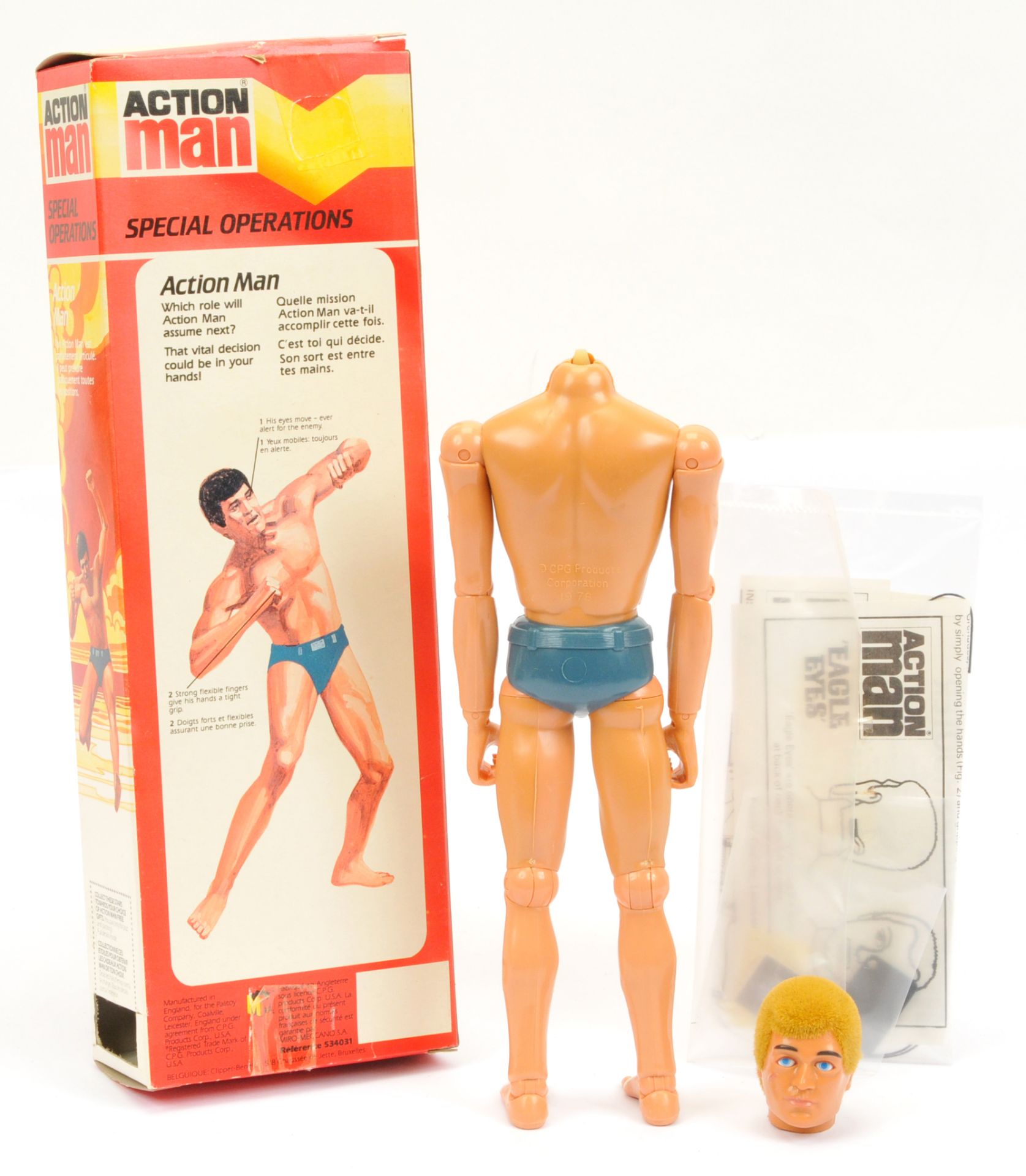 Palitoy Miro-Meccano (Anglo French) Action Man vintage Special Operations figure, Eagle-Eye, head... - Image 2 of 2