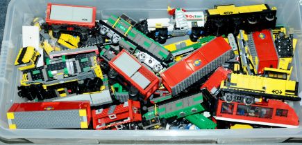 Lego an unboxed quantity including model Railway, Locomotives, Cargo Trains, plus various accesso...