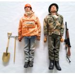 Palitoy Action Man vintage, unboxed pair of dressed, gripping hands (hands have discoloured and s...