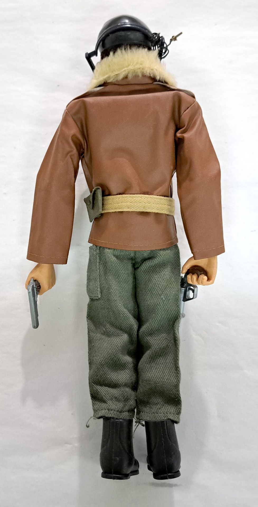 Palitoy Action Man Tank Commander, dark hair and beard, blue pants, eagle-eyes, gripping hands, w... - Image 2 of 2