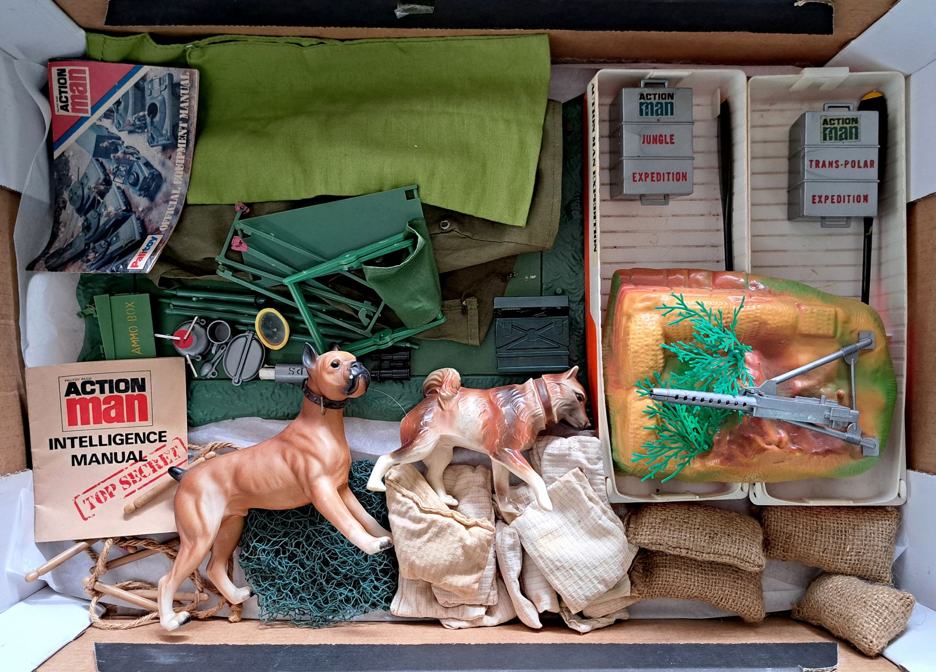 Palitoy Action Man vintage, a group of loose "Survival/Exploration" accessories including Special...