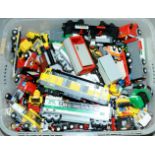 Lego an unboxed quantity including model Railway, Locomotives, Cargo Trains, plus various accesso...