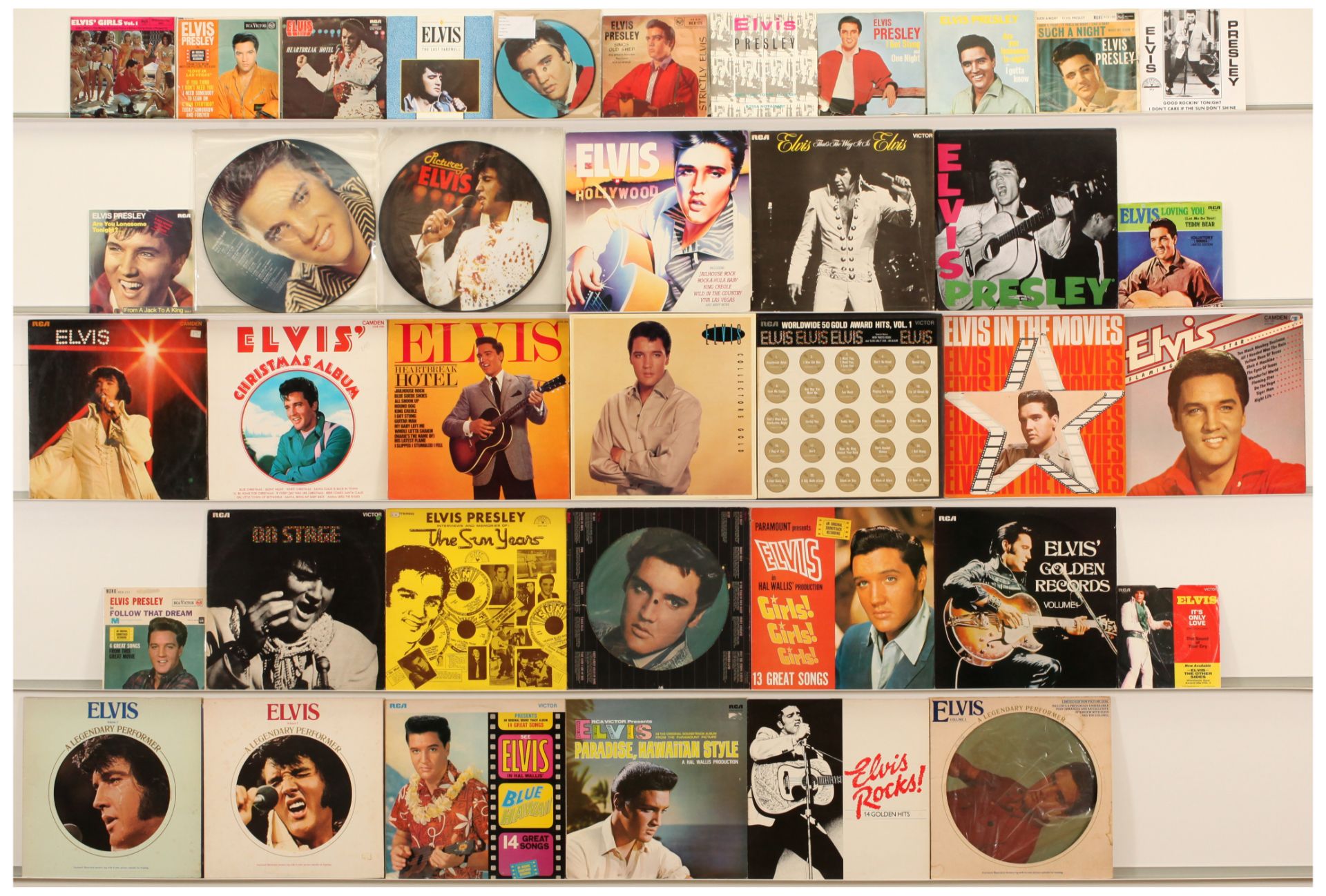 Elvis Presley  - Assorted LPs, 7" Singles and CDs