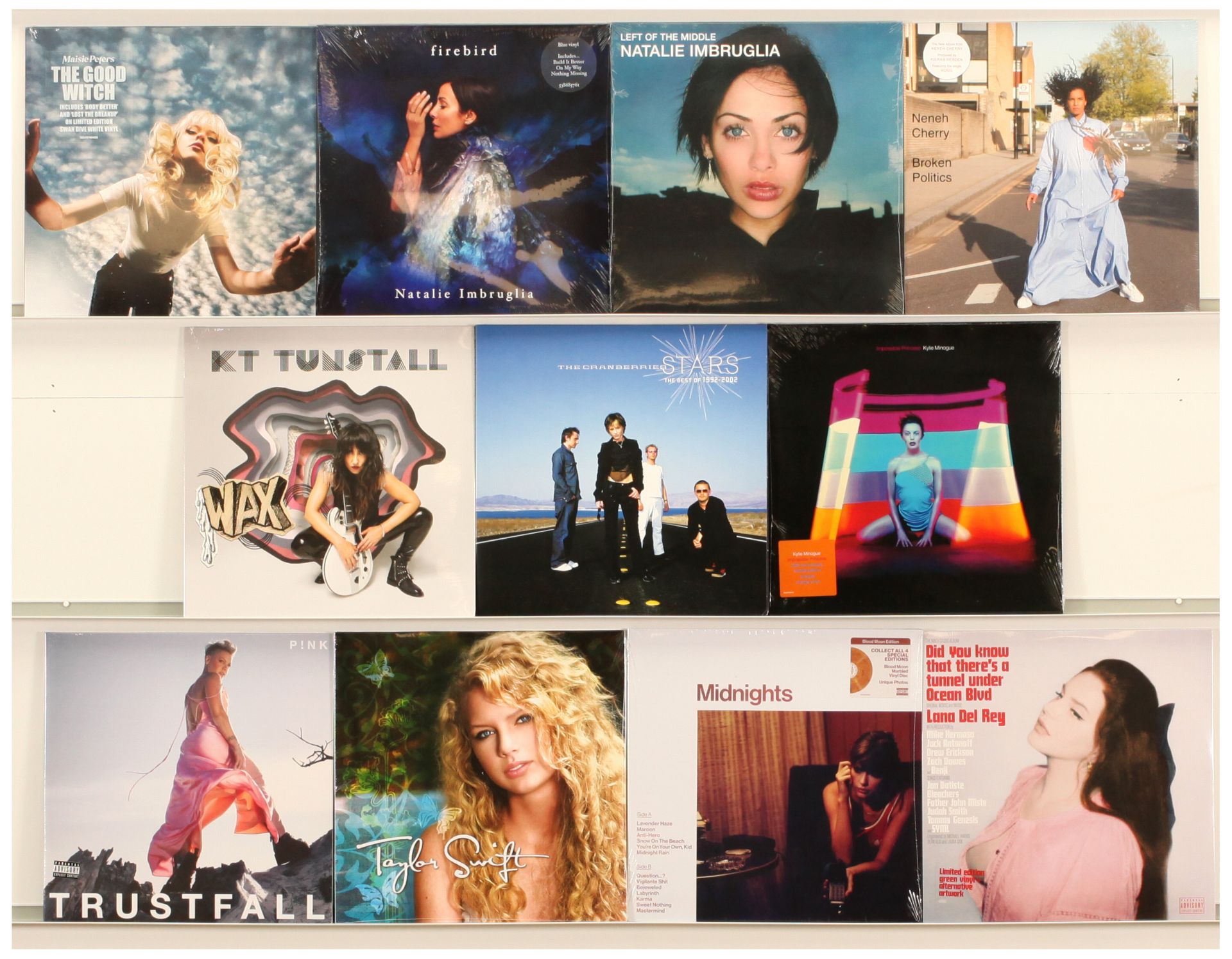 Recent LP Releases of Contemporary Female Artists - Pink, Lana Del Ray, Taylor Swift