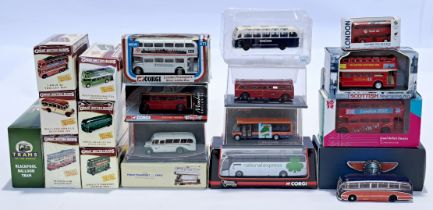 Corgi, Atlas Editions & similar, a mostly boxed bus & tram group