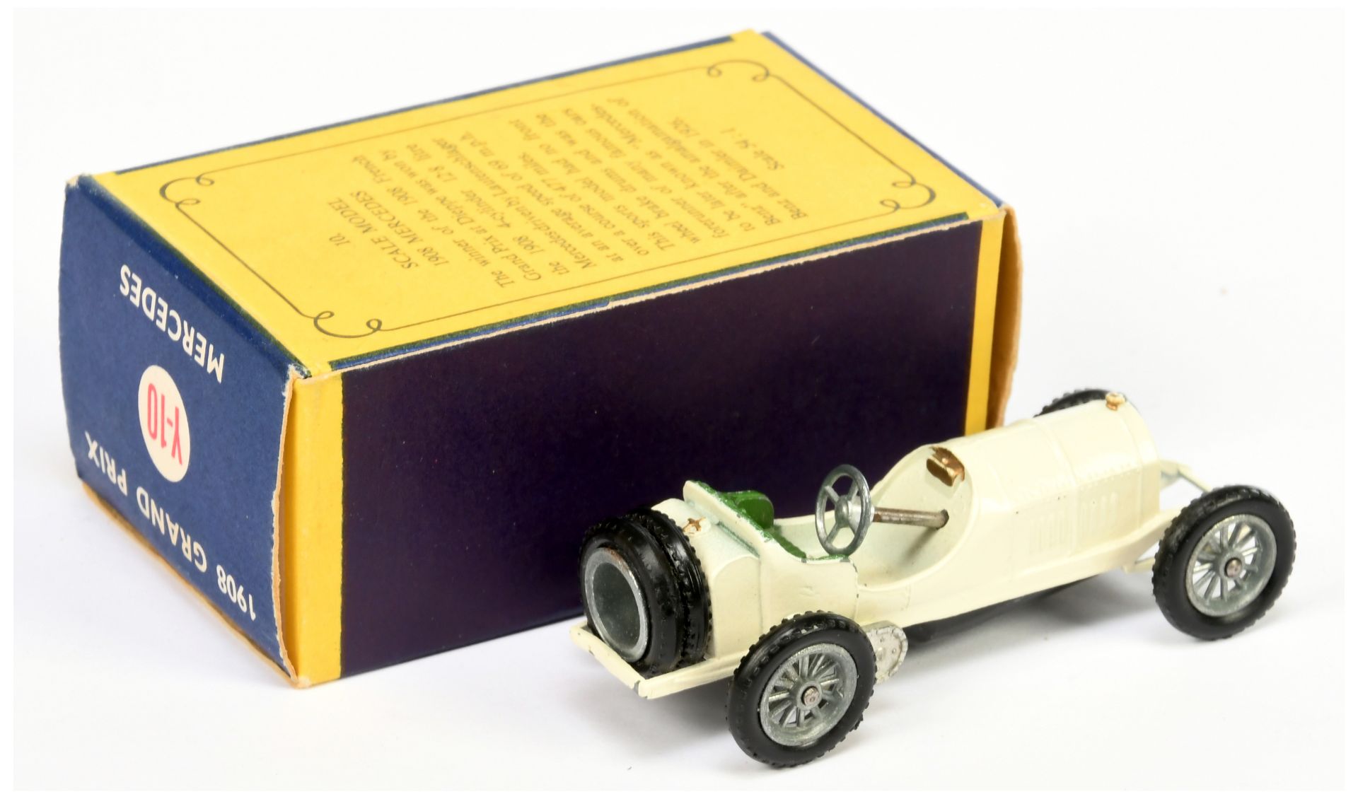 Matchbox Models of Yesteryear Y10 1908 Grand Prix Mercedes - Unlisted variation off white body, b... - Bild 2 aus 2