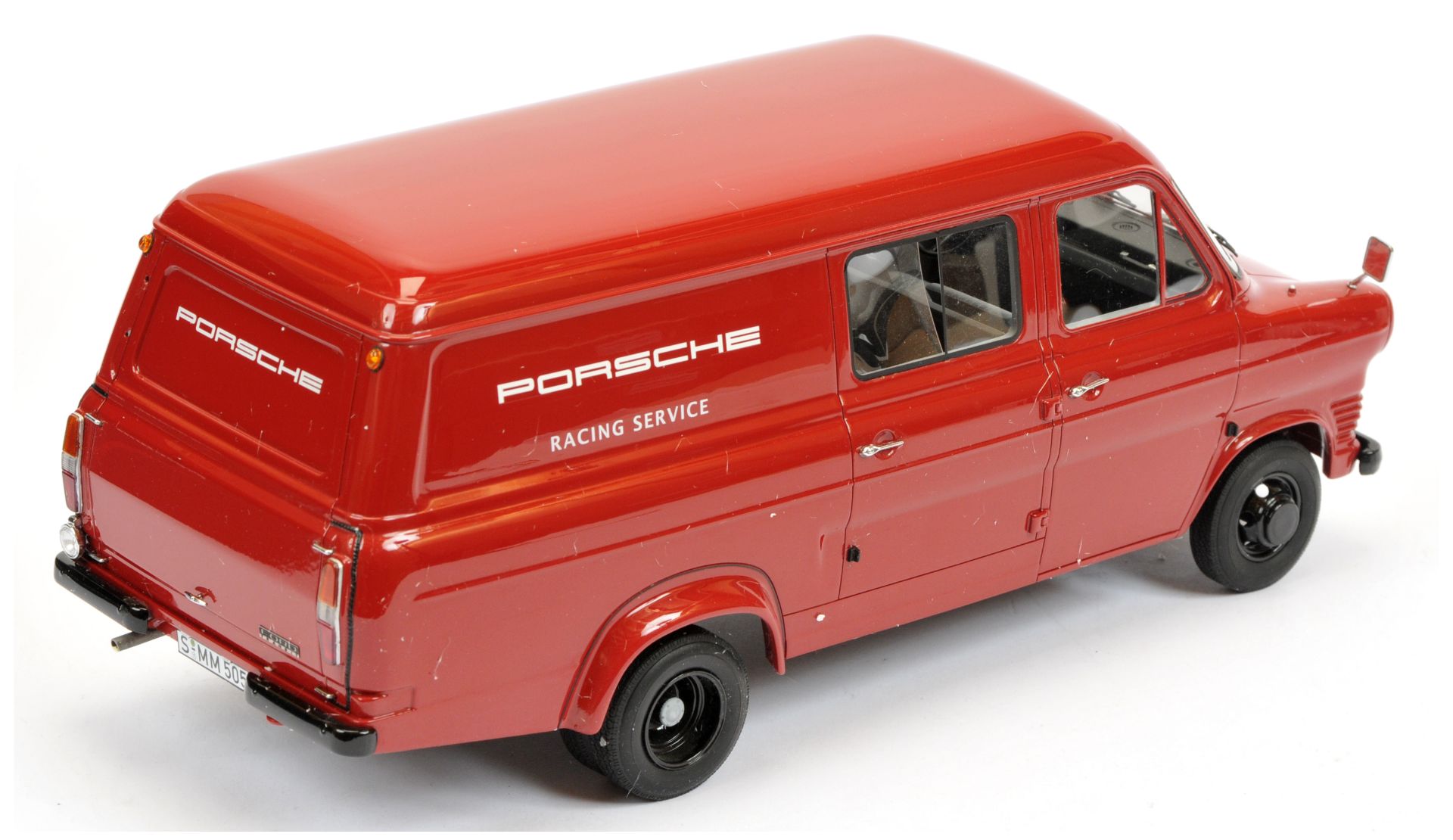 Premium Classixxs 30060 1/18th scale Ford Transit MKI "Porsche Racing Service" - red, limited to ... - Image 2 of 2