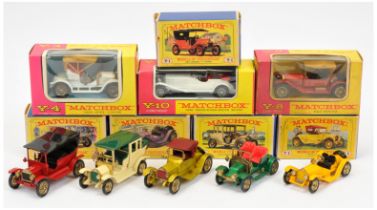 Matchbox Models of Yesteryear boxed mixed group to include Y6 1913 Cadillac - metallic gold body ...