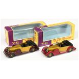 Matchbox Models of Yesteryear Y11 1938 Lagonda Drophead Coupe pair (1) glossy gold body, magenta ...