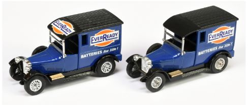 Matchbox Models of Yesteryear pair of  Y5 Talbot Van 'Ever Ready' Trial models (1) dark blue, bla...
