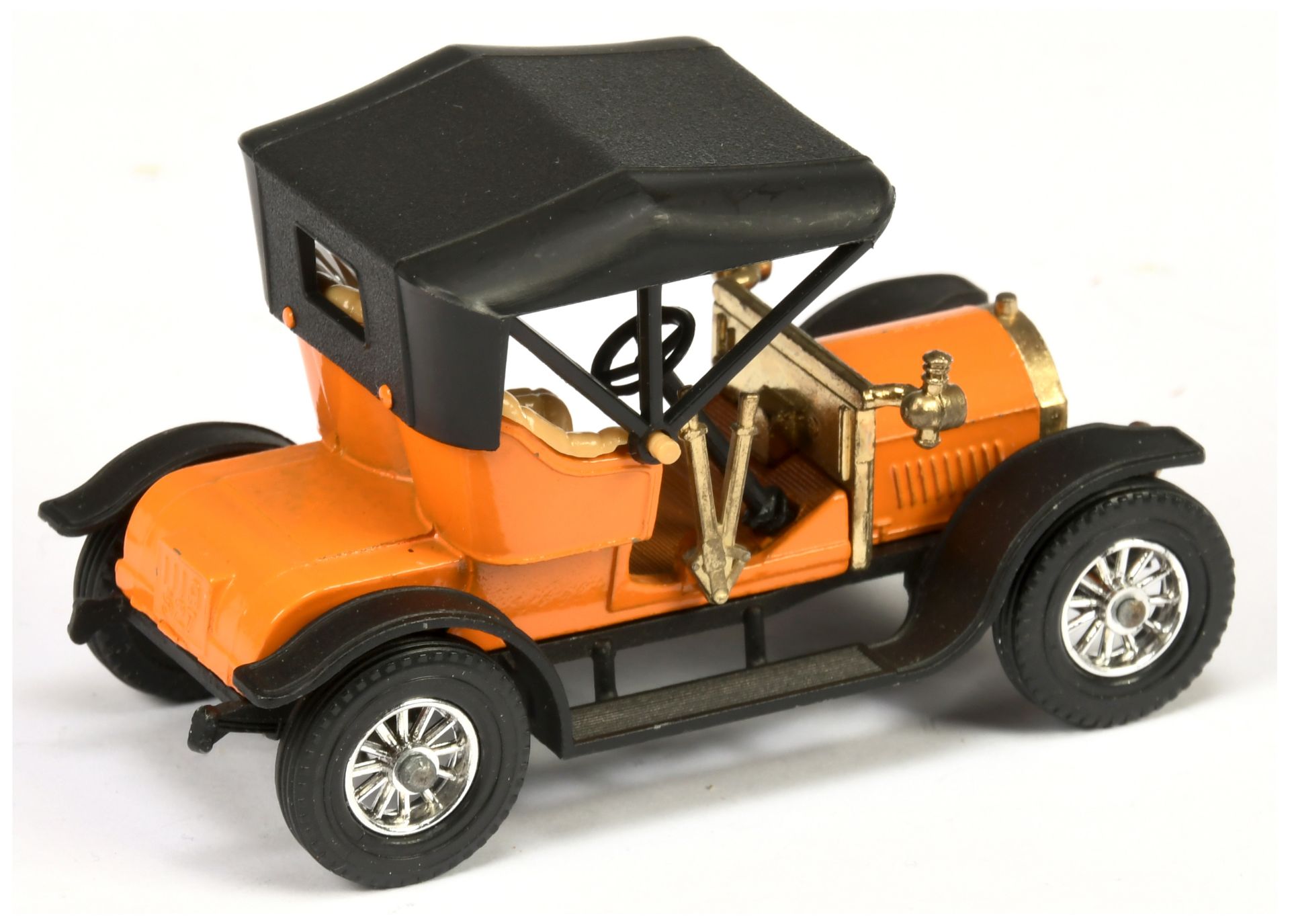 Matchbox Models of Yesteryear Y4 1909 Opel Coupe trial model - orange body and matt black chassis... - Bild 2 aus 2