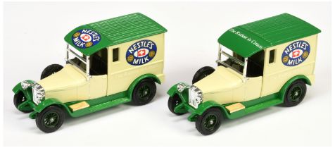 Matchbox Models of Yesteryear Y5 1927 Talbot Van "Nestle's Milk" - colour trial pair (1) cream bo...