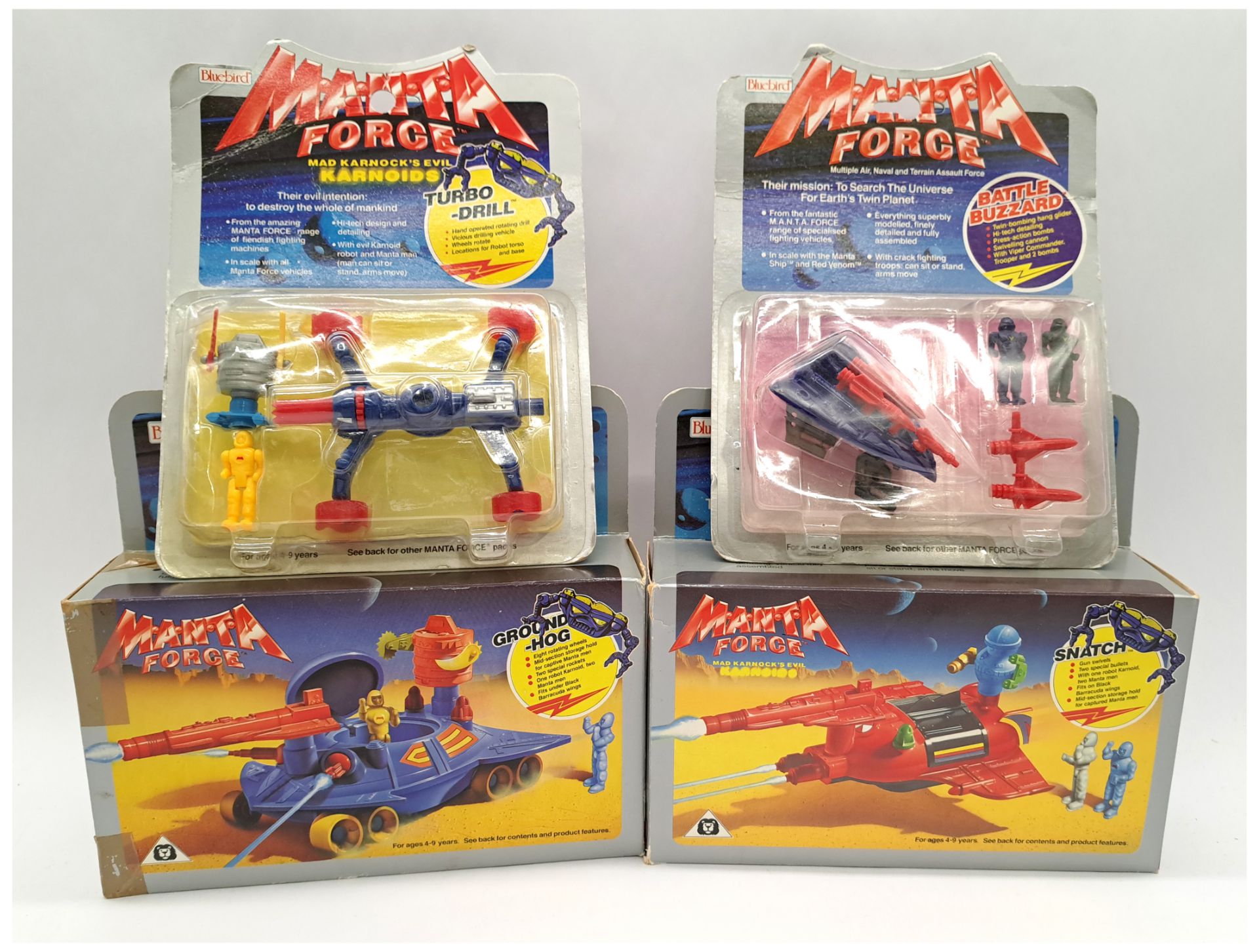 Bluebird Manta Force Carded and Boxed Vehicle Sets x4