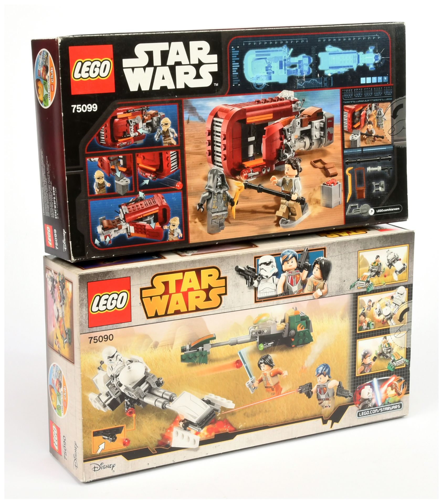 Lego Star Wars sets x2 Includes Ezra's Speeder Bike #75090 & Rey's Speeder #75099 - Image 2 of 2