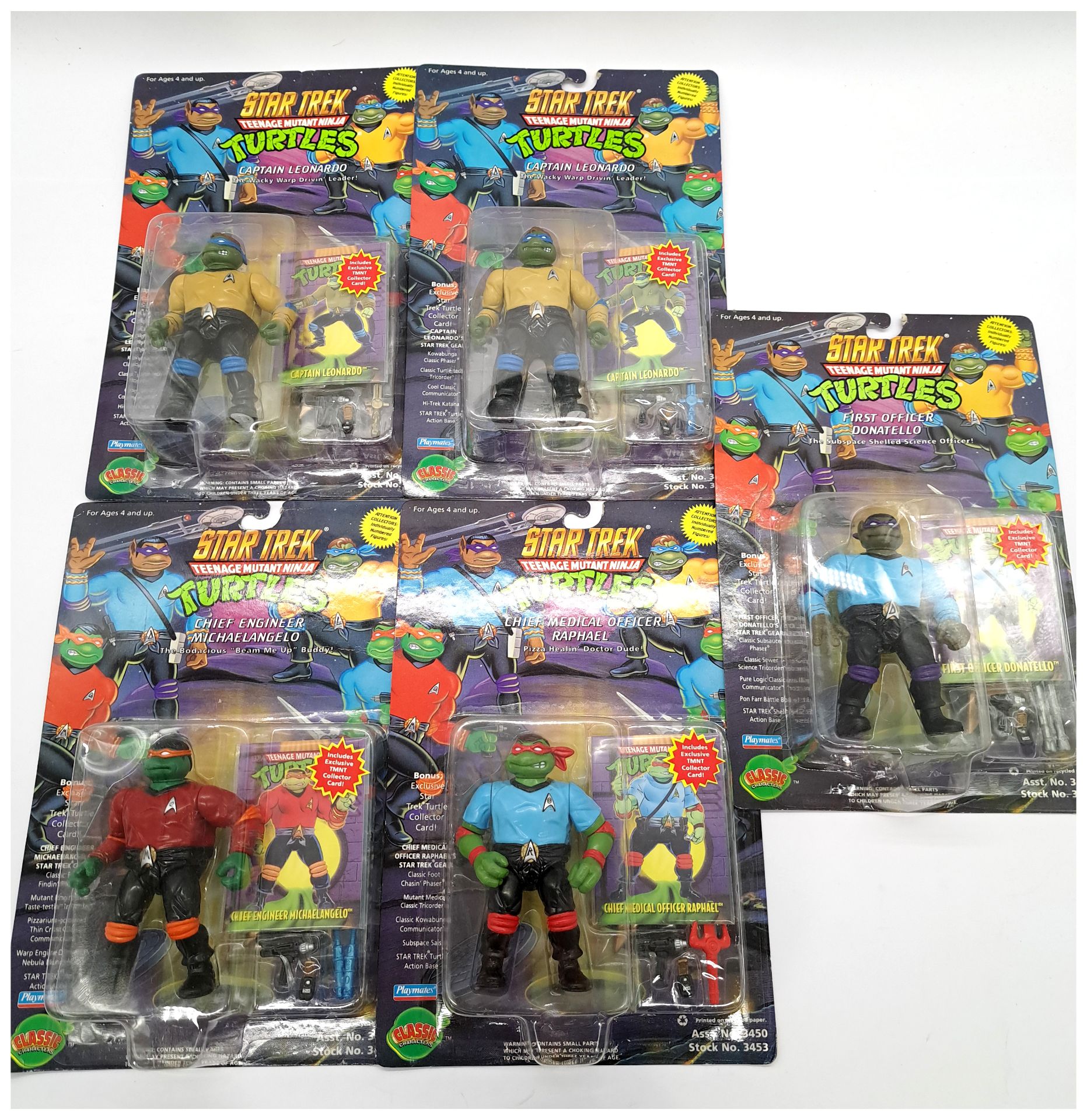 Playmates Star Trek Teenage Mutant Ninja Turtles Carded Figures 