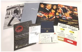 Collection of James Bond 007 Movie Premiere Tickets, Leaflets, Booklets and Handouts