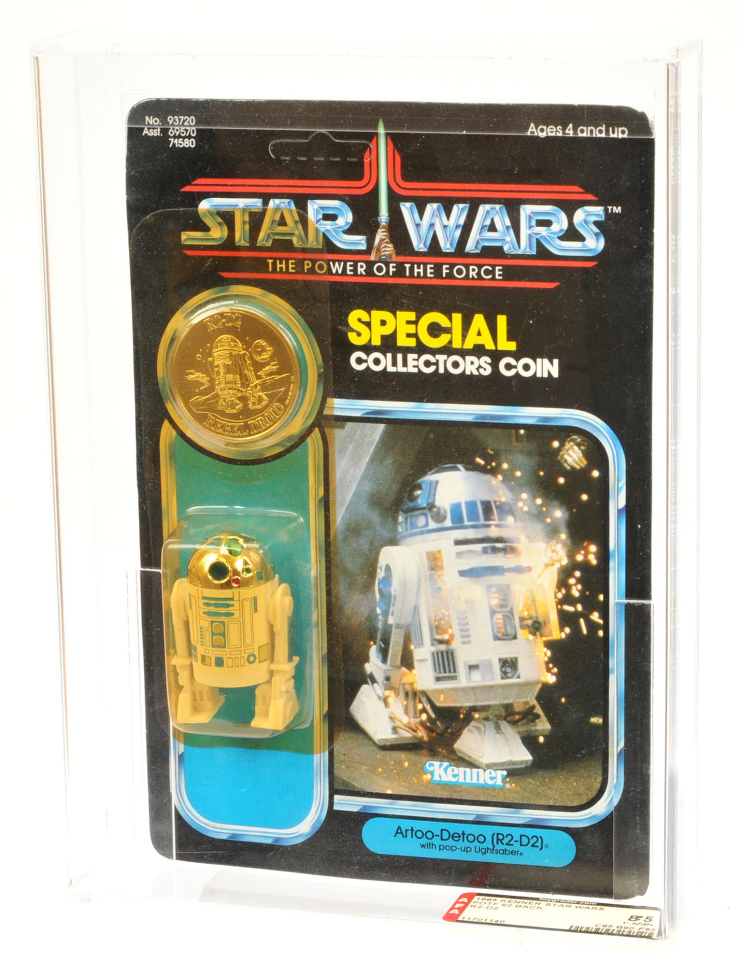 Kenner Star Wars vintage The Power of the Force R2-D2 pop-up lightsaber 3 3/4" figure AFA Graded ...