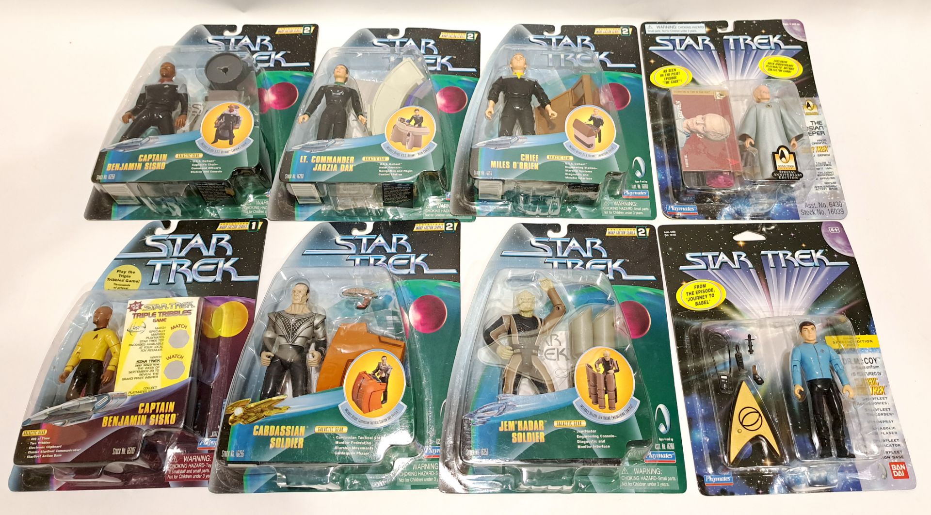 Quantity of Playmates Star Trek Warp Factor Series Carded Figures