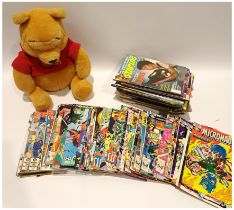 Quantity of Starlog Magazine, Mixed Comics and Winne the Pooh Plush Toy