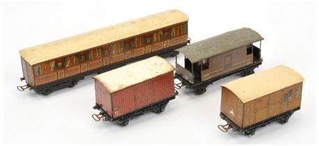 Hornby Dublo an unboxed group of PRE WAR rolling stock to include