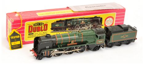 Hornby Dublo 2235 3-Rail 4-6-2 West Country class "Barnstaple" fitted with original Dorchester ch...