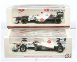 Spark Model (1/43rd) A Pair - (1) SJ005 Sauber C30 Ferrari "Monaco" GP 2011 and (2) S2032 Sauber ...