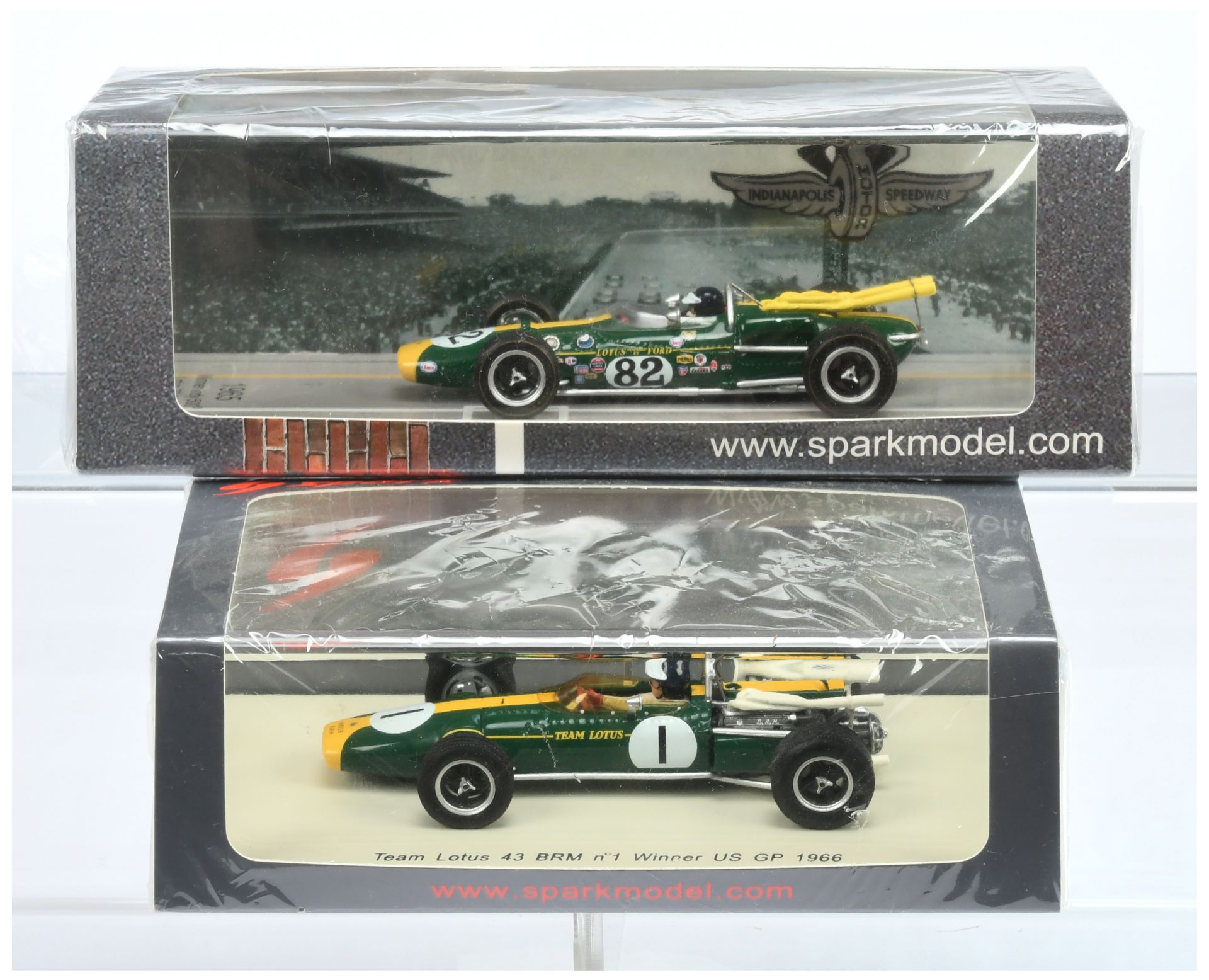 Spark Model (1/43rd) A Pair "Jim Clark" - (1) S2143 - Lotus 43 "No,1 Winner US GP" 1966  and (2) ...