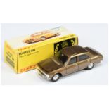 Spanish Dinky Toys 011452 Peugeot 504 Saloon - Metallic brown, black interior, chrome trim and co...