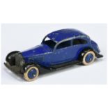 Dinky Toys Pre-War 30b Rolls Royce (type 3)  - Blue body and smooth hubs with white tyres,black c...