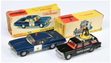 Dinky Toys 252 Pontiac Parisienne "RCMP" - Blue body, pale grey interior with figure and cast hub...
