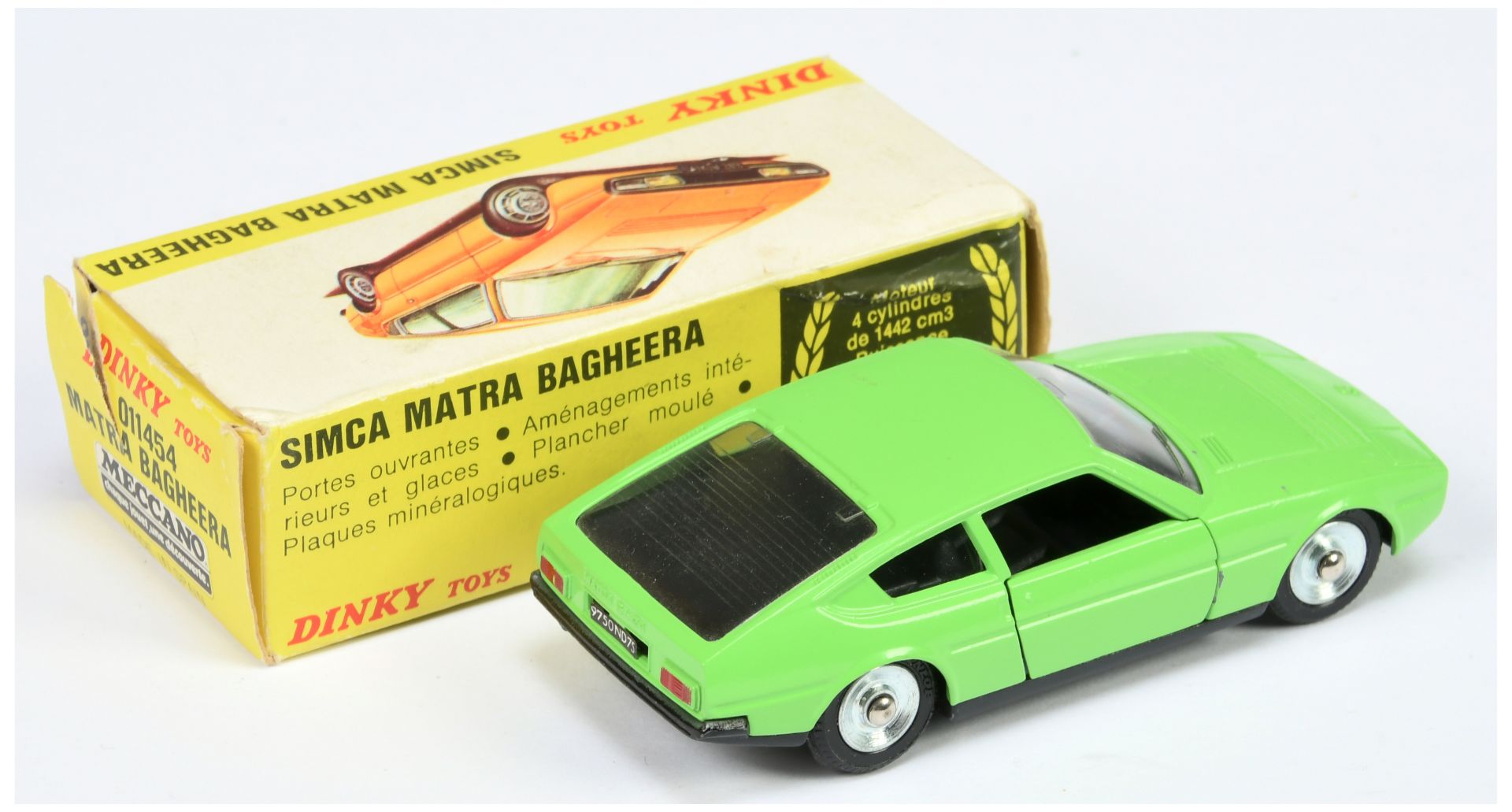 Spanish Dinky Toys 011454 Simca Matra Bagheera - Green body, black body and base, concave hubs - Bild 2 aus 2