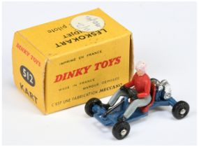 French Dinky Toys 512 Leskokart - Blue with red and grey driver, white helmet