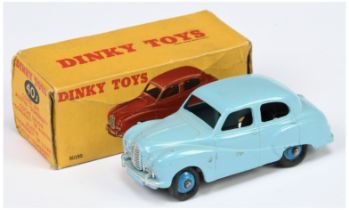 Dinky Toys 40J Austin Somerset Saloon - Light blue body, mid-blue rigid hubs and silver trim (cor...