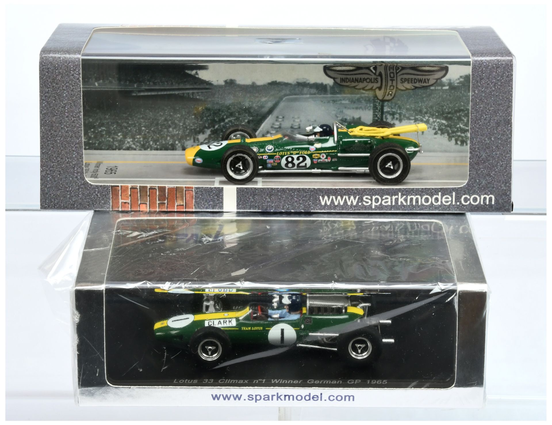 Spark Model (1/43rd) A Pair "Jim Clark" - (1) S1614 Lotus 33 Climax "German"  1965 and (2) 43IN65...