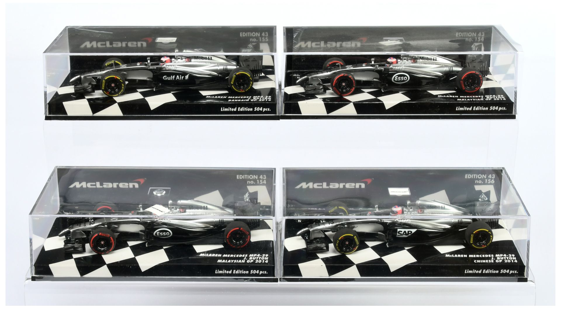 Minichamps (1/43rd) Group Of 4 Mclaren's  - (1) 530 144222 MP4-29 (2) Same, (3) Same and (4)  4) ...