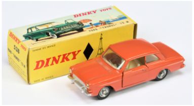 French Dinky Toys 538 Ford Taunus 12M Saloon - Coral Body, ivory interior, silver trim and concav...