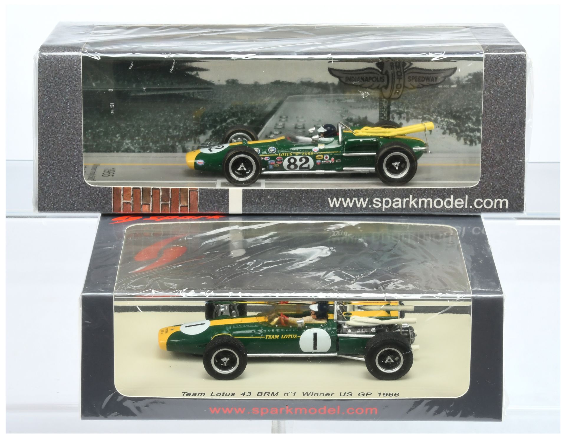 Spark Model (1/43rd) A Pair "Jim Clark" - (1) S2143 - Lotus 43 "No,1 Winner US GP" 1966  and (2) ...