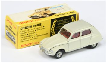 Spanish Dinky Toys 1413 Citroen Dyane saloon - Pale grey body and roof panel, red interior, silve...