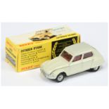Spanish Dinky Toys 1413 Citroen Dyane saloon - Pale grey body and roof panel, red interior, silve...