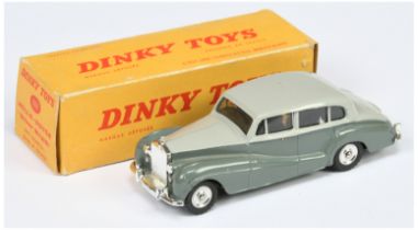 French Dinky Toys 551 Rolls Royce Silver Wraith Saloon - Two-Tone grey body, chrome trim and spun...