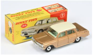 Dinky Toys 196 Holden Special Sedan - Metallic light brown, cream roof, pale green interior, silv...