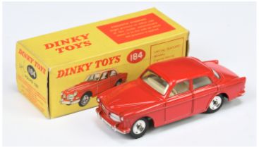 Dinky Toys 184 Volvo 122S Saloon - Red body, ivory interior, silver trim and spun hubs