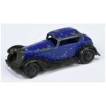 Dinky Toys Pre-War 24d (Type 2) Vogue - Dark Blue body, black chassis and smooth hubs with black ...