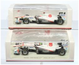 Spark Model (1/43rd) A Pair - (1) S3018 Sauber C30 Ferrari "China" GP 2011 and (2) S2019 Sauber C...