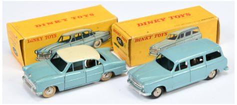 French Dinky Toys 24F Peugeot 403 Familiale - Drab Greyish-Blue, silver trim and chrome convex hu...