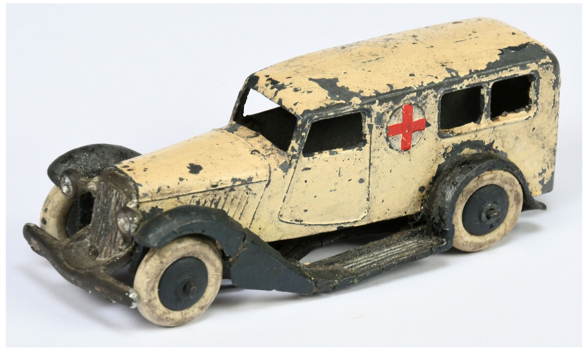 Dinky Toys Pre-War 24a (Type 1) "Ambluance" - Cream Body, black chassis and  hubs with white tyres 